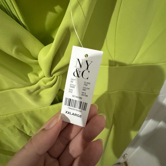 NY&C Lime Green Ruffle Dress – NWT XXL - Picture 6 of 12
